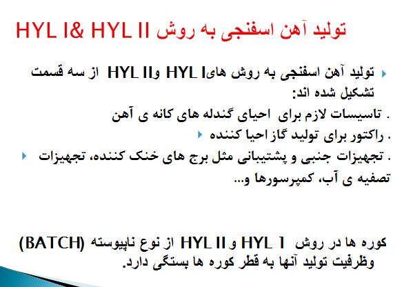 تولید آهن اسفنجی به روش HYL